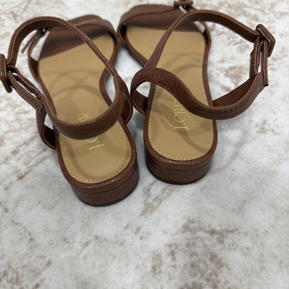 J.Crew Sandals Womens Size 6 Ankle Strap Square Toe Buckle Low Heel Strappy - Picture 4 of 8